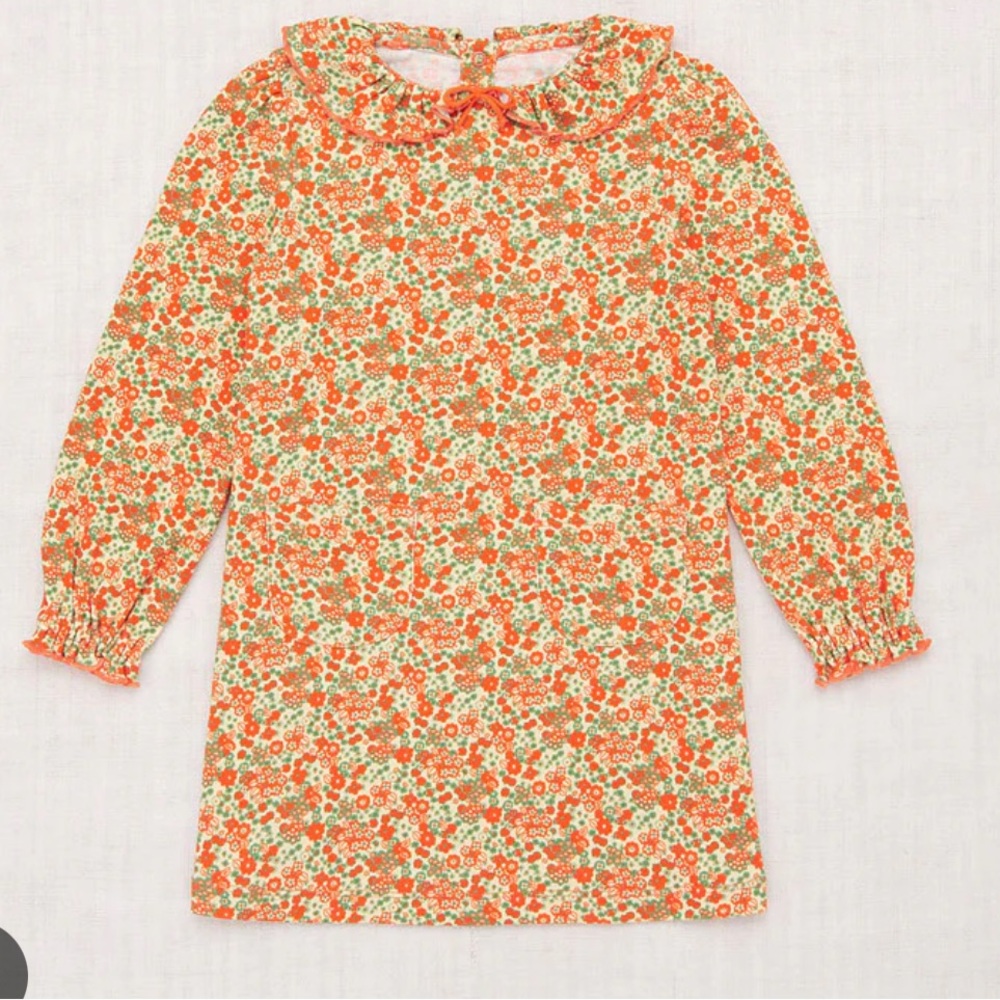 Misha And Puff Floral Pattie Dress - Orange and Green